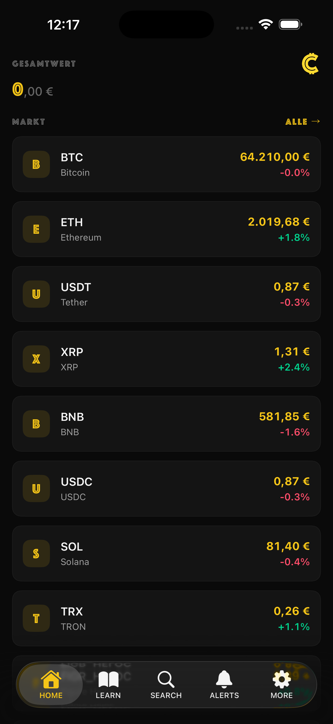 CRYPTOR portfolio dashboard - track your crypto holdings